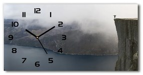 Vodorovné Sklenené hodiny na stenu tiché Nórsko útes pl_zsp_60x30_f_106891246