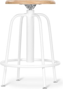 Barová stolička s nastaviteľnou výškou, biela