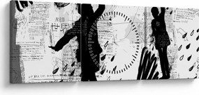 Obraz - Street art - rozruch (s hodinami) (90x30 cm)