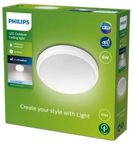 Philips 8719514417939 Stropné svietidlo Philips DORIS LED 6W, 640lm, 220lm, 4000K, IP54, biela