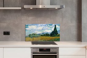 Sklenený obklad do kuchyne Art lúčna cyprusu 100x50 cm