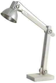 Drevená stolová lampa Edward strieborná antik - 58 * 18 * 55 cm