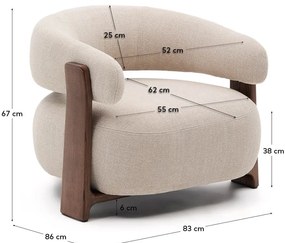 Béžové ženilkové kreslo Granite – Kave Home