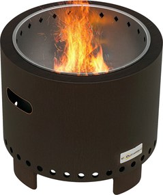 Outsunny Ohnisko, Bezdymové stolové ohnisko, Ø45 cm Ohnisko s rukoväťou, Poker, Ohniskový košík pre záhradu, kempovanie, patio, kov, čierne | Aosom