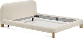 Béžová čalúnená dvojlôžková posteľ bez roštu 180x200 cm Odina – Kave Home