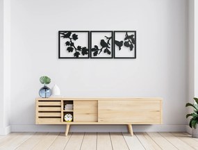 drevko Viacdielny obraz Vtáčí triptych Rozmer obrazu: 22,5 x 65 cm, Farba dekorácie: Čierna