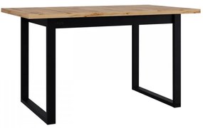 Moderný stôl Elarno 80 x 140 III M, Morenie: dub artisan - L / čierny kov