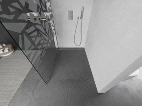 Mexen Kioto, sprchová zástena Walk-In 100 x 200 cm, 8mm číre sklo biely vzor, brúsená oceľ profil, 800-100-101-97-85