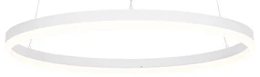 Dizajnové závesné svietidlo biele 60 cm vrátane LED 3-stupňového stmievača - Anello