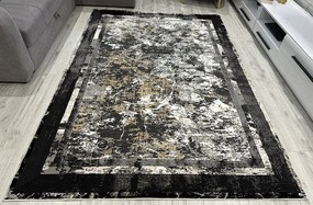 HU Viacfarebný moderný koberec Glamour 23348-Siyach Rozmer: 80x150 cm