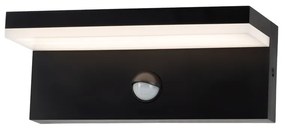 TOP LIGHT Svetlo nástenné Elon, PIR, Čierna