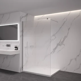 CERANO - Sprchová zástena Walk-in Onyx Ľ/P - guľatá vzpera - chróm, ryhované sklo - 110x200 cm, CER-CER-8050BD317
