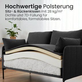 Sedačka Ziden 2-miestna látka - čierna