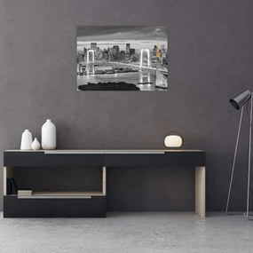 Obraz - Veľkomesto so žltou vežou (70x50 cm)