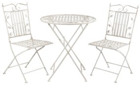 Záhradná skladací súprava - stôl + 2židle- Ø 70*77 cm / 40*52*93 cm (2)