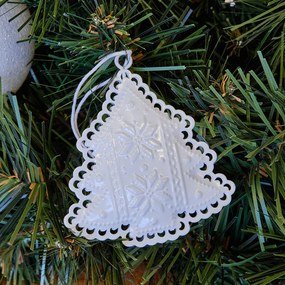 DECOLED Závesná kovová dekorácia, sada: hviezda, strom, srdce 7x7x1,2 cm