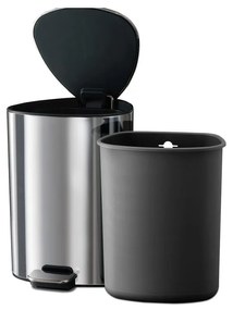 Nášľapný plastový odpadkový kôš v striebornej farbe 5 l Luxe – Joseph Joseph