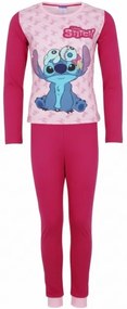 DIFUZED - Dievčenské bavlnené pyžamo Lilo & Stitch - tm. ružové 116