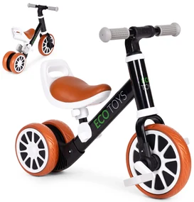 Odrážadlo/Balančný bicykel s pedálmi 2v1 čierny ECOTOYS