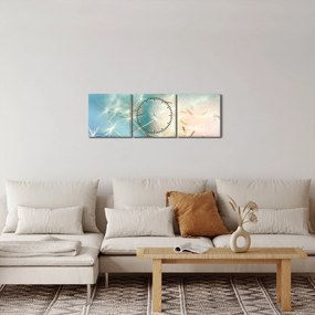 Obraz - šťastia (s hodinami) (90x30 cm)