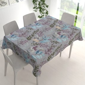 Biante Bavlnený obdĺžnikový obrus Sandra SA-621 Jesenné vetvičky na modrosivom 50x100 cm