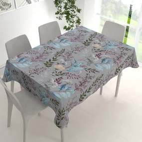 Biante Bavlnený obdĺžnikový obrus Sandra SA-621 Jesenné vetvičky na modrosivom 140x180 cm