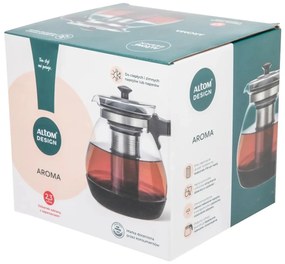 Altom Sklenená čajová kanvička so sitkom 2,3 l, čierna