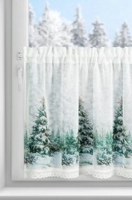 KRÁTKA VIANOČNÁ ZÁCLONA NA PÁSKE XMAS9 150X60 CM VZOROVANÁ