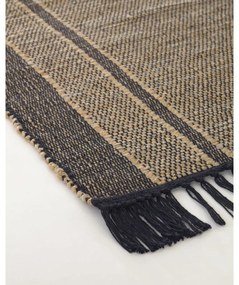 Obojstranný koberec z morskej riasy v čiernej a prírodnej farbe 160x230 cm Brunilda – Kave Home