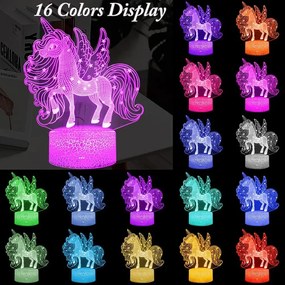 3Dmix 3DL-DFS051 – 3D LED nočná lampa - Jednorožec (Aroma)