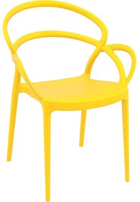 MILA záhradná stolička s podrúčkami yellow