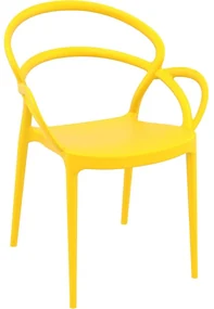 MILA záhradná stolička s podrúčkami yellow