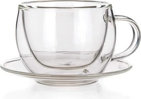 Dvojstenná šálka s tanierikom Doblo 80 ml, široký