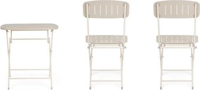 Béžová oceľová záhradná jedálenská súprava pre 2 Yvonne – Bizzotto