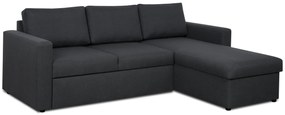Rozkládací rohová sedací souprava INTARI Tmavě šedá