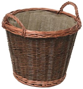 Prútený kôš na drevo s držadlami 50x48 cm