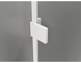 Mexen Lunar-F, skladací sprchový kút ľavý 85 x 80 cm, 8mm číre sklo, biely profil, 836-085-080-20-00-L