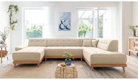 Béžová rozkladacia pohovka do "U" Miuform Dazzling Daisy, pravý roh