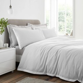 Svetlosivé obliečky na jednolôžko z bavlneného perkálu 135x200 cm Seersucker Woven Stripe – Bianca