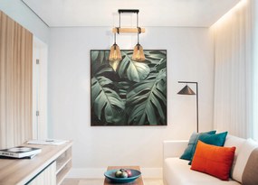 BERGE Závesné stropné LED svietidlo, drevený trám, 2xE27 kužeľový luster