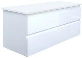 Kúpeľňová skrinka s krycou doskou SAT B-Way 119x50x45 cm biela lesk BWAY2120WDESK, 1 ks