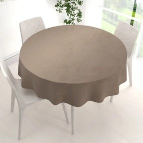 Biante Zamatový okrúhly obrus Velvet Premium SVP-005 Svetlo hnedý Ø 130 cm