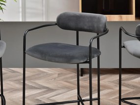 Dizajnová barová stolička ENZZO tmavo šedá