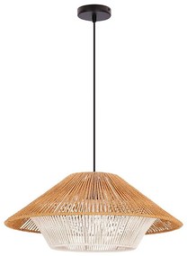 Závesný luster na lanku AFRICA 1xE27/40W/230V, priemer 50 cm, hnedá/krémová