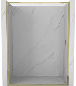 Mexen Exo, posuvné sprchové dvere 140 cm, číre sklo, zlatá, 8151-140-000-50-00