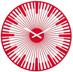Nástenné hodiny Koziol Piano, transparent červená, 45cm