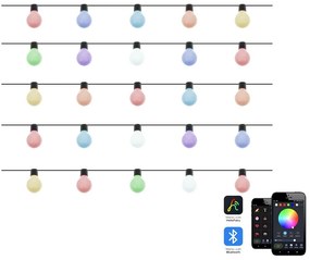 Vonkajšia inteligentná LED svetelná reťaz s 25 žiarovkami a aplikáciou viacfarebná ISORTOQ Beliani