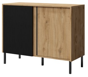 Skrinka Munkki 4 (dub + čierna). Akcia -20%. Vlastná spoľahlivá doprava až k Vám domov. 1087319