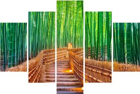 Obraz - Japonský bambusový les (150x105 cm)