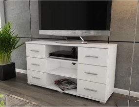 Vysoký TV stolík Oskar TV, biely, výška 65 cm%